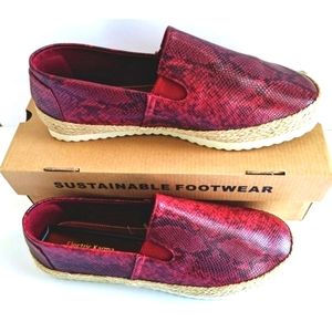 Electric Family Red Snake-Print Espadrille Slip-On for Women